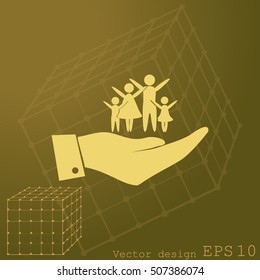 Hand and family icon