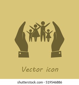 Hand and family icon