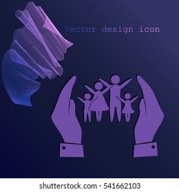 Hand and family icon