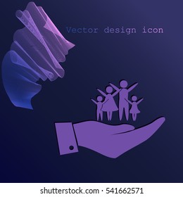 Hand and family icon