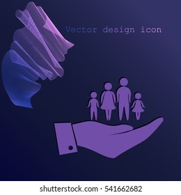 Hand and family icon
