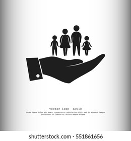 Hand and family icon