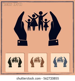 Hand and family icon