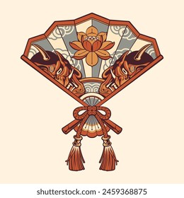 hand fan design vector art