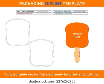 Hand Fan, Dieline Template Design