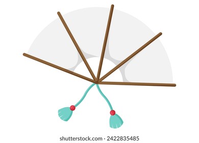 Hand Fan Hand Drawn Spring Sticker Design