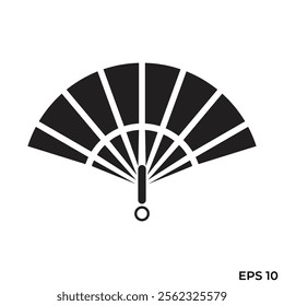 hand fan flat icon vector