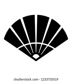 Hand fan glyph icon