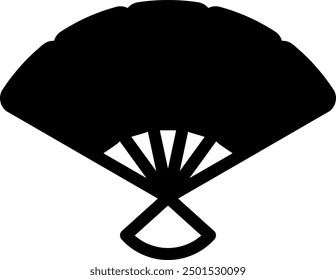 hand fan glyph icon illustration vector