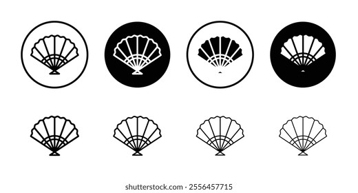 Hand fan icon Art design illustration