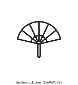 Hand fan icon Black and white logo