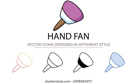 Hand Fan icon design with white background stock illustration