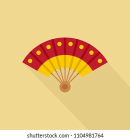 Hand fan icon. Flat illustration of hand fan vector icon for web design