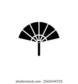 Hand fan icon Isolated flat vector in outline