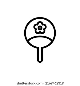 Hand Fan Icon. Line Art Style Design Isolated On White Background