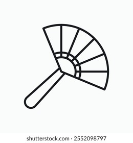 Hand fan icon. line style vector icon.