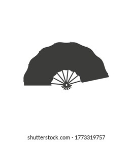 Hand Fan icon on a white background. Vector Illustration.