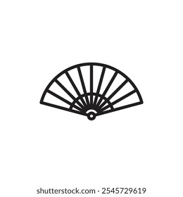 Hand fan icon Simple thin outline