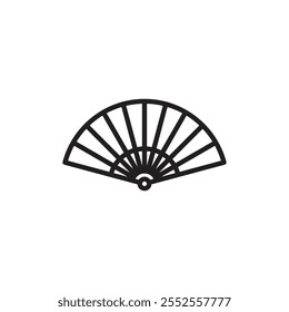 Hand fan icon Simple thin outline