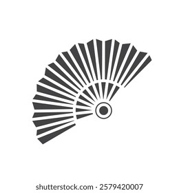 Hand fan icon Simple thin line flat symbol