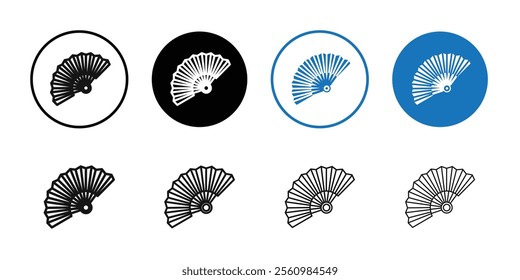 Hand fan icon Symbol mark in filled style