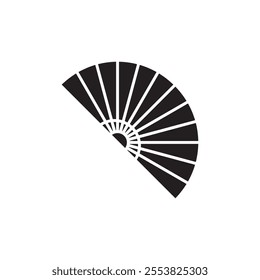 Hand fan icon Thin line flat illustration