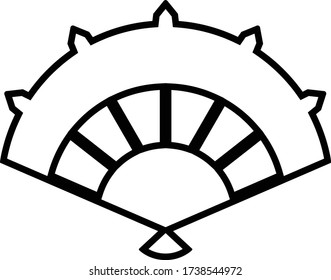 hand fan icon, vector illustration