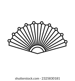 Hand fan icon vector. Fan illustration sign. Hot symbol or logo.
