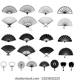 Hand fan icon vector set. Fan illustration sign collection. Hot symbol or logo.