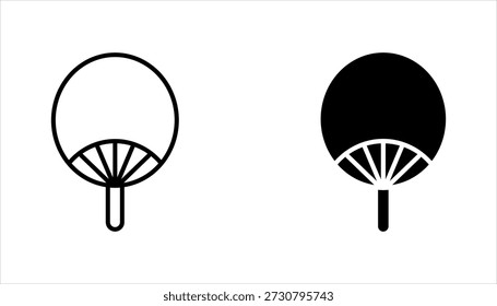 Conjunto de Vector de icono de ventilador de mano. Colección de señal de ventilador de mano. Ilustración vectorial sobre fondo blanco