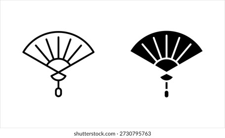 Conjunto de Vector de icono de ventilador de mano. Colección de señal de ventilador de mano. Ilustración vectorial sobre fondo blanco
