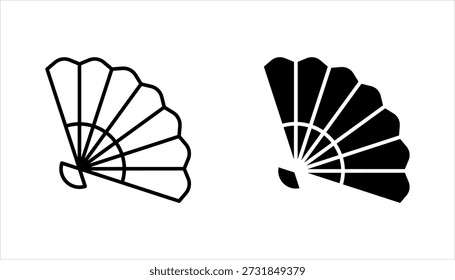 Hand fan icon vector set. Hand fan sign collection. vector illustration on white background