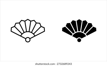 Hand fan icon vector set. Hand fan sign collection. vector illustration on white background