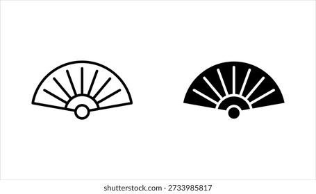 Hand fan icon vector set. Hand fan sign collection. vector illustration on white background