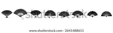 Hand fan icon vector set. Fan illustration sign collection. Hot symbol or logo.