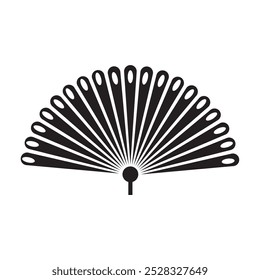 hand fan icon. hand fan vector in white background. vector illustration.