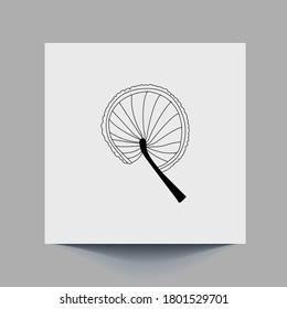 Hand fan icon with white background.eps10