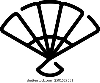 hand fan line icon illustration vector