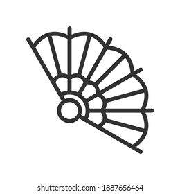 Handgebläse, lineares Symbol. Linie mit bearbeitbarem Hub