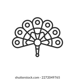 Handgebläse, lineares Symbol. Linie mit bearbeitbarem Hub
