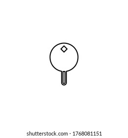 hand fan logo icon design with simple line art style