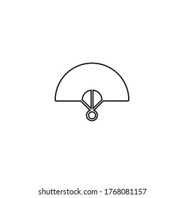 hand fan logo icon design with simple line art style