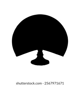 Hand fan silhouette icon vector design.