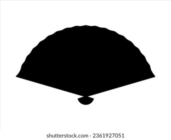 Hand fan silhouette vector art white background