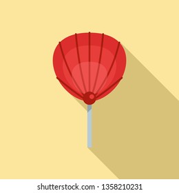 Hand fan stick icon. Flat illustration of hand fan stick vector icon for web design