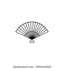 Hand Fan thin line vector icon.