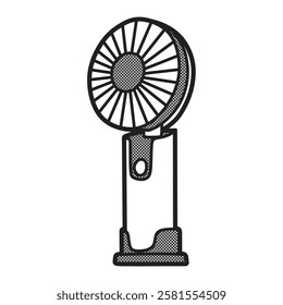 hand fan vector folding line art