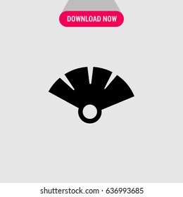 Hand Fan Vector Icon, The symbol of folding hand fan. Simple, modern flat vector illustration for mobile app, website or desktop app  