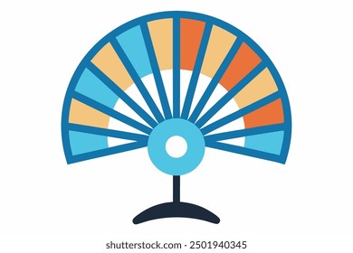 "Hand fan vector illustration, cartoon clipart, and line art design, ideal for digital and print graphics."






