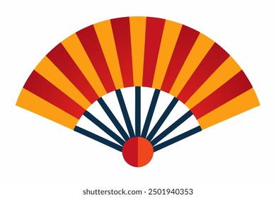 "Hand fan vector illustration, cartoon clipart, and line art design, ideal for digital and print graphics."






